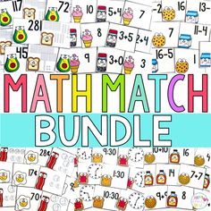 the printable math bundle is filled with numbers and pictures