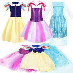 PRICES MAY VARY. Exquisite Princess Costume Set. 3 sets of princess dresses for girls in different colors and styles, including 2 princess dresses and 1 unicorn tutu dress. It is the best dress up toys gifts for ages 3,4,5,6 years old toddler girls. All princess dress up clothes are made of prime quality polyester. Soft and breathable fabric, super comfortable to fit, adorable dress up clothes for little girls feature hook and loop closure at the back which is easy to put on and off. Unicorn cos Toddler Dress Up Clothes, Princess Dresses For Girls, Unicorn Tutu Dress, Princess Costume Kids, Toddler Dress Up, Dress Up Clothes, Christmas Dress Up, 2 Princess, Princess Dress Up