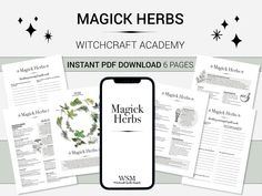 - Witchcraft Spells Magick -  Witch Academy - Witchcraft Books + Grimoire Witches Herbs for successful spell casting  Digital Book fo Shadows a Practical How to + Witchcraft Workbook, Grimoire Pages - - - - - - + - - - - - -  This set of digital pages for your Book of Shadows is focusing on spell work. Create your own spells and manifest, here's how: + Witches Herbs title page for your Book of Shadows or Grimoire + 18 Magickal herbs you need to be working with + Preparing your magickal herbs + 2 Witches Herbs, Herbs Witchcraft, Grimoire Pages, Magickal Herbs, Witch Herbs, Witchcraft Spells, Spell Work, Witchcraft Books, Spell Casting