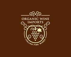 the logo for organic wine important's italian fine wines, which includes grapes and leaves