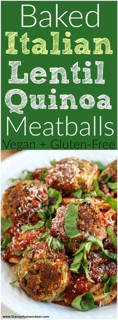 baked italian lenti quinoa meatballs with fresh herbs