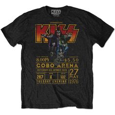 KISS Cobo Arena '76 Unisex Eco T-Shirt - Special Order Kiss Merchandise, Kiss Army, Screen Printing Designs, Ramones, Black Sabbath, Band Shirts