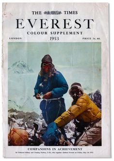 the times magazine cover shows two men on top of a mountain with skis and poles