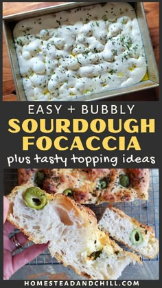 an easy and delicious recipe for sourdough focaccia