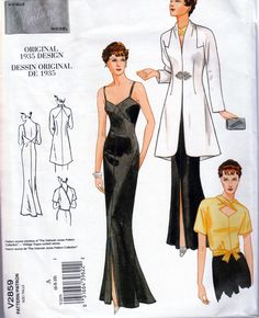 a women's dress and jacket sewing pattern