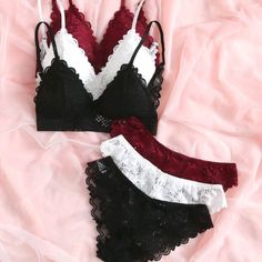 $10 Price Is For One Set Only. Size Medium 13" Across Size Small 11" Across Wireless Bra With Removable Pads With Matching Lace Panties. Lace Lingerie Set, Lace Lingerie, Bra And Panty Sets, Bras And Panties, Trendy Fashion Women, Bra Set, Lace Bralette, Lace Bra, Lingerie Set