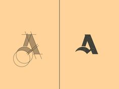 two different types of logos with the letter a and a on them, one is black