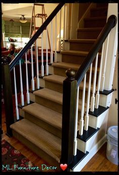 the stairs in this house are painted white