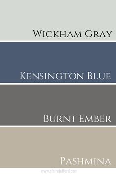 the color scheme for william gray's kensingtonington blue, burnt ember and ash