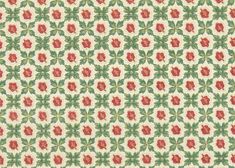 an old fashioned wallpaper with red and green flowers