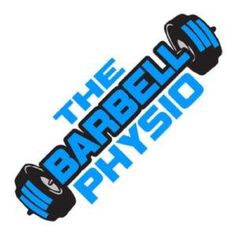 the barrel barbell phys logo is shown in blue and black on a white background