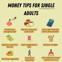 money tips for single adults info sheet