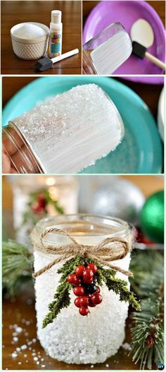 christmas mason jar crafts for kids and adults to make in the holiday season with their own hands