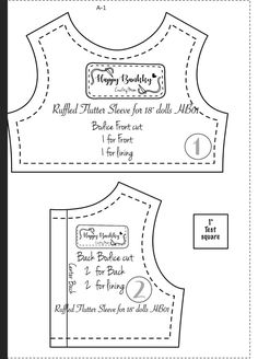 the front and back side of a sewing pattern for a baby's bib