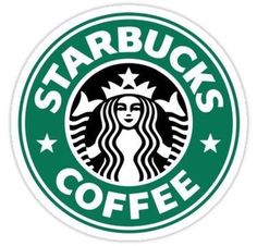 the starbucks logo is shown in black and white, with stars on it's side