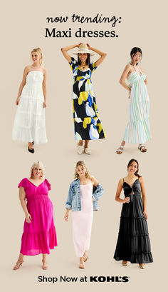 Summer is here and so are your new favorite maxi dresses! Prepare for your next wedding, grad party or other big occasion with maxi dresses available in oh-so-stylish colors and designs at Kohl's and Kohls.com. Fashion Definition, Prairie Dresses, Applied Art, Kohls Dresses, Real Fashion, Midsize Style, Dream Dresses, Dress Inspo, Fashion Illustrator