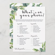 a wedding game with greenery on it