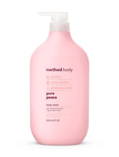 Turn your shower into the kind of escape you need right now. Infused with peony, rose water + pink sea salt, this purifying body wash leaves your skin feeling soft, moisturized + smelling like a no-stress zone. Plus, with a cruelty-free, biodegradable formula, plant-based cleansers + a bottle made with 80% recycled plastic (PCR), the good vibes just keep going. Peace out. Contains (1) 28 ounce bottle of gel liquid body soap Infused with peony, rose water + pink sea salt Biodegradable formula made with plant-based cleansers Made with no parabens, no phthalates, no bad vibes Leaves skin feeling moisturized + smelling scent-sational Bottle (minus pump) made of 80% recycled plastic (PCR) Cruelty free; tested by people, not on animals Method Body Wash, Pink Sea Salt, Perfume Body Spray, Pink Sea, Shower Skin Care, Body Washes, Peony Rose, Bad Vibes, Pink Body