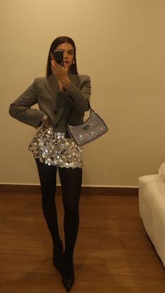 Silk Blazer Outfit, Brown Sequin Dresses, Silk Blazer, Sequin Dresses, Blazer Outfit, Dark Feminine, Winter Fits, Blazer Outfits