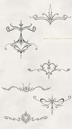 an old fashioned set of ornamental designs