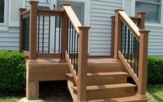 a set of stairs leading up to a house