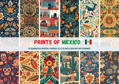 a large collection of mexican patterns and designs