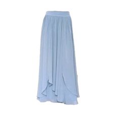 "It is made from soft and good quality Chiffon fabric. This is made to order in your measurements. Skirt length: 38\" .It can be made longer or shorter. It is made with a zipper. You can choose other color from the color chart. When you order please give me your measurements: 1: The length of skirt from the top of the waistline to bottom hem . 2: Waist ( where you want the waistline to be) . 3: Hips ( around the fullest part) 4: And your color choice. Tailoring time: 1-2 weeks before shipping. C Flowy Asymmetrical Gathered Maxi Skirt, Blue Flowy Tiered Maxi Skirt, Flowy Asymmetrical Lined Maxi Skirt, Elegant Blue Asymmetrical Skirt, Flowy Long Draped Skirt, Flowy Chiffon Pleated Midi Skirt, Flowy Blue Maxi Skirt With Gathered Details, Full Chiffon Tulle Skirt, Chic Flowy Blue Skirt