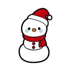 a snowman wearing a santa hat and scarf