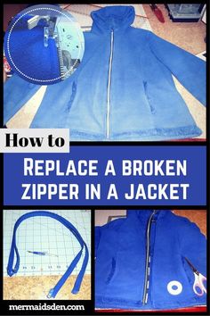 how to replace a broken zipper in a jacket with instructions on how to sew