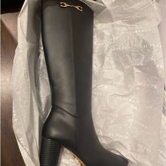 Brand New Comfy Dressy Heeled Boots. Just At The Knee Depending On How Tall You Are Tall Black Boots, Coach Boots, Black Boots Tall, Boot Brands, Box Color, Coach Shoes, Shoes Heels Boots, Shoes Women Heels, The Knee