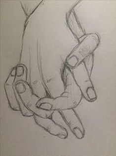 a pencil drawing of a hand holding something in it's left arm and fingers