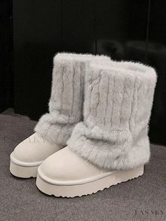 Lasaky - Stylish Womens Winter Boots with Round Toe, Faux Fur, and Leather Cuff Detail for Optimal Warmth and Comfort Winter Boots Aesthetic, Cute Winter Shoes, Cute Winter Boots, Womens Winter Boots, Cute Uggs, Pretty Shoes Sneakers, Clothes Winter, Winter Shoes For Women, Womens Winter