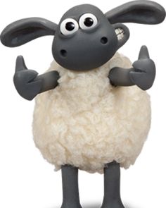 a black and white sheep is giving the thumbs up sign with his right hand while standing in front of a white background