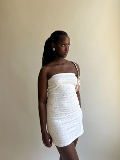 Our Tube Dress is a long version of our beloved Tube Top. It is slightly A-lined, has an elastic edge with silicone tape on the inside of the top seam and sits comfortably against the body. Made with organic cotton that has a slight stretch for ultimate comfort. Angeles, Bandeau Top, Couture, White Tube Dress, Silicone Tape, Dress Butterfly, Staple Tops, Butterfly White, Djerf Avenue