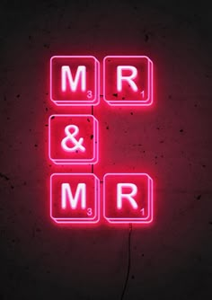 a neon sign that says mr and mrs