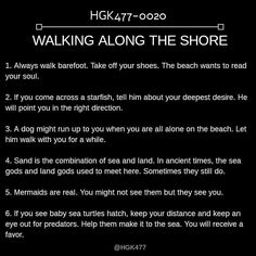 a poem written in black and white with the words walking along the shore