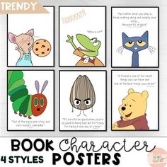 the very hungry caterpillar book character posters for children's room or playroom