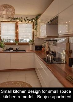 Small kitchen design for small space - kitchen remodel - Boujee apartment L Shape Kitchen Layout, Small L Shaped Kitchens, L Shaped Kitchen Designs, Small Kitchen Design, Minimalist Living Room Decor, Minimalist Living Room Design, Small Kitchen Decor, Inspiration Kitchen