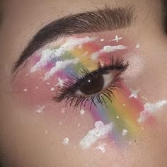 Rainbow Eye Makeup, Fantasy Make-up, Rainbow Waterfall, Make Up Designs, Drag Make-up, Pride Makeup, Rainbow Makeup