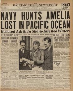 an old newspaper with the caption navy hunts america lost in pacific ocean