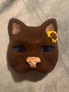 Therian cat feline mask, made with a cardboard mask base and other materials listed.  Just a reminder that you don't need to be a therian to buy/wear a mask! Be yourself and stay wild! Therian Cat, Cardboard Mask, Felt Mask, Wear A Mask, Costume Masks, Costume Mask, Stay Wild, Just A Reminder, A Mask