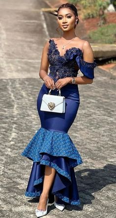 African Print Wedding Dress, Prom Dress African, African Mermaid, South African Traditional Dresses, African Bridal Dress, African Traditional Wear, African Traditional Wedding Dress, African Wedding Attire, Shweshwe Dresses