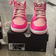 Air Jordan 1 Mid. White/Med Soft Pink Size Kids 6 Womens 7.5 Air Jordan 1 Mid White, Jordan 1 Mid White, Pink Jordans, Shoes Air, Kids Jordans, Air Jordan 1 Mid, Jordan 1 Mid, Air Jordan 1, Jordan Shoes