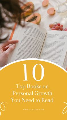 a person reading a book with the title top books on personal growth you need to read