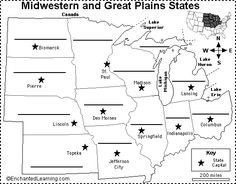 a map with states labeled in black and white