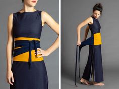 "Dual-color Obi belt, Wrap belt, Waist belt, High waisted belt See Obi Belt section for more colors: https://www.etsy.com/il-en/shop/MichalRomem?section_id=15871319&ref=shopsection_leftnav_7 ITEM This versatile dual-colored belt is a wonderful way to upgrade your casual days as you wrap yourself either above or below the waistline depending on your desired look. The stretchy cloth supports the belly without restricting any freedom of movement. Upgrade almost any garment with this one! The center Comfortable Chic Outfits, Cincher Belt, Cincher Corset, Waist Cincher Corset, Women Waist, Cloth Belt, Obi Belt, Wrap Belt, Sash Belt