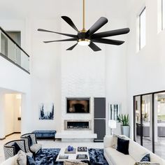 The 60 inch indoor ceiling fan with lights, perfect for your medium to large sized modern farmhouse/industrial spaces. This black and gold ceiling fan features 8 ABS blades in driftwood finishes. Ceiling Fan Ideas, Gold Ceiling Fan, Ceiling Fan Lights, Indoor Ceiling Fans, Fan Lights, Farmhouse Industrial, Gold Ceiling, Large Fan, Black Ceiling Fan