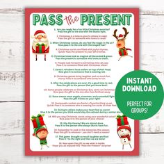 a printable christmas pass for the present