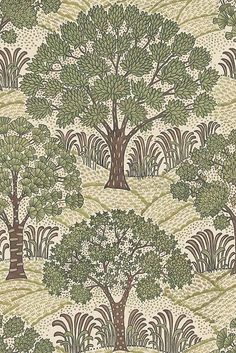 a wallpaper with trees and grass on it