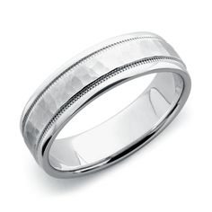 men's wedding band in 18k white gold